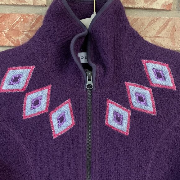 J. Davidsson Purple Women's Small Icelandic Wool Nordic Zip Up Cardigan Sweater - Picture 7 of 14